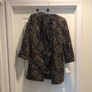 Chic Black and White Patterned Coat